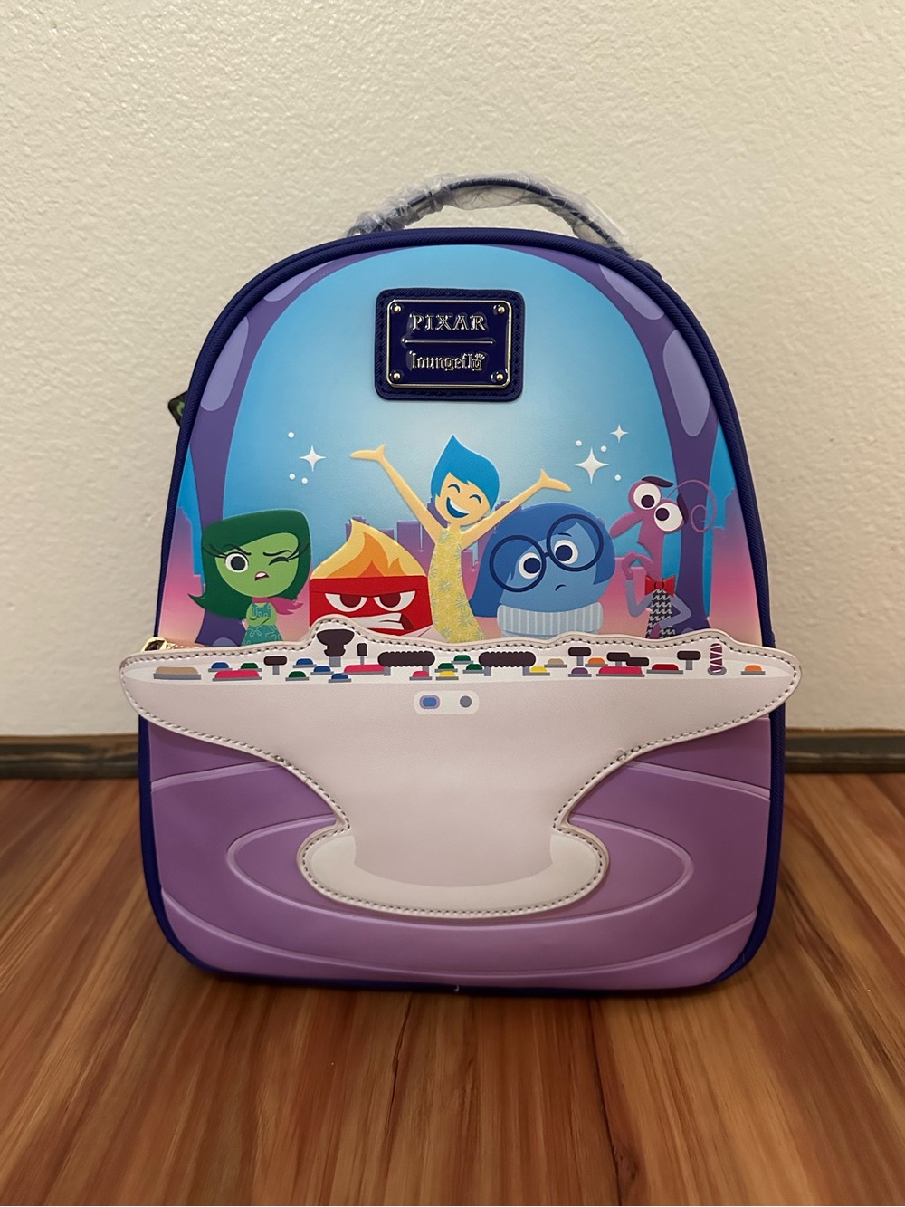 NWT Disney Pixar Loungefly Inside Out Character Mini Backpack Purple/Blue/White